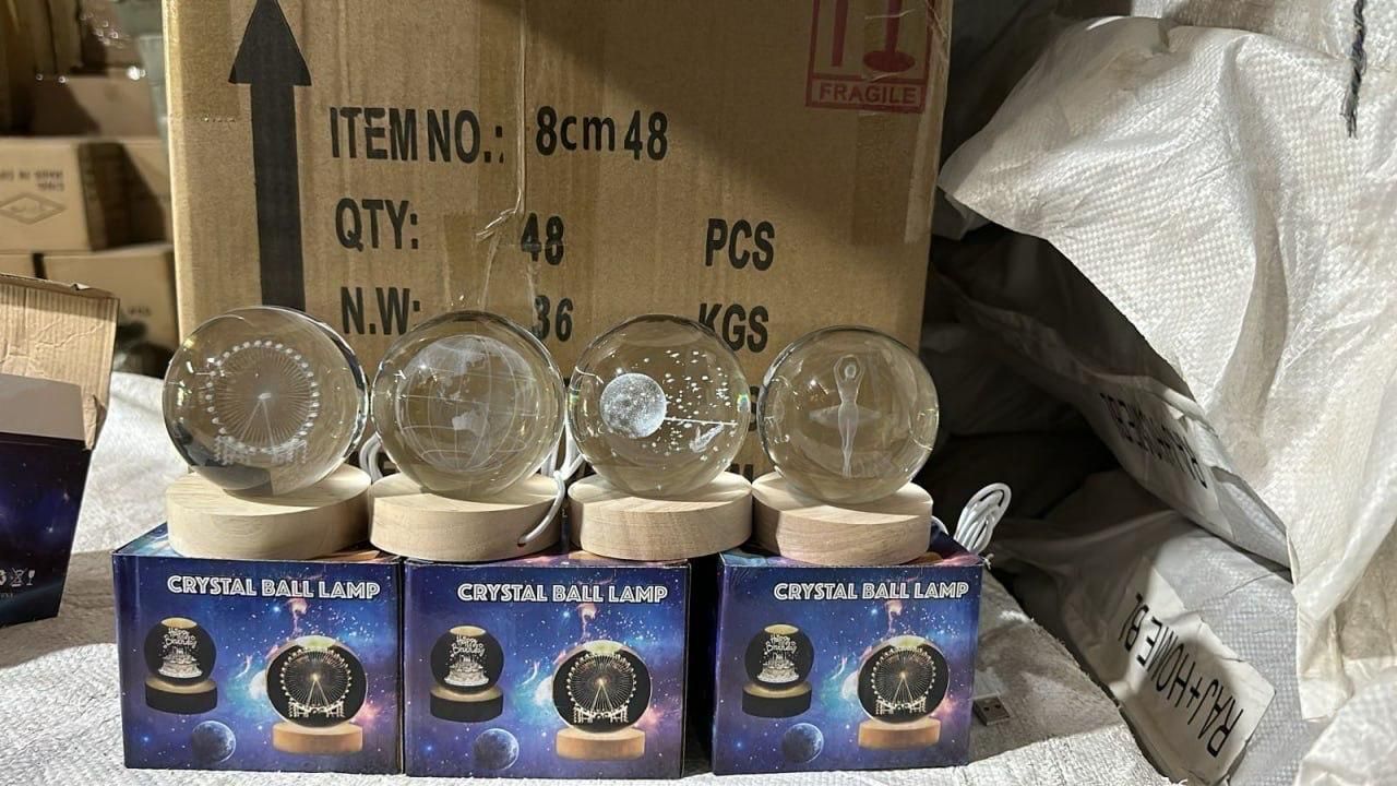 3D Galaxy Crystal Ball Night Lamp – Solar System LED USB Table Lamp